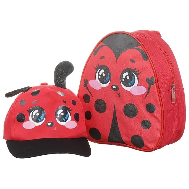 Рюкзак 62-434-20 Рюкзак Комплект "Божья коровка" рюкзак+кепка   3950088 