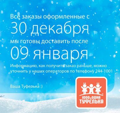 Доставка в новогодние праздники